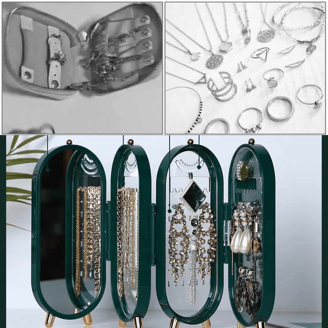 Foldable Jewelry Organizer & Mirror