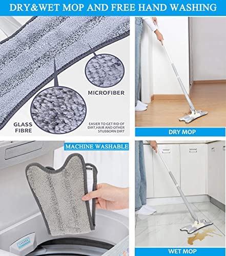 Hands-Free 360-Degree Self-Wringing X-Type Microfiber Mop