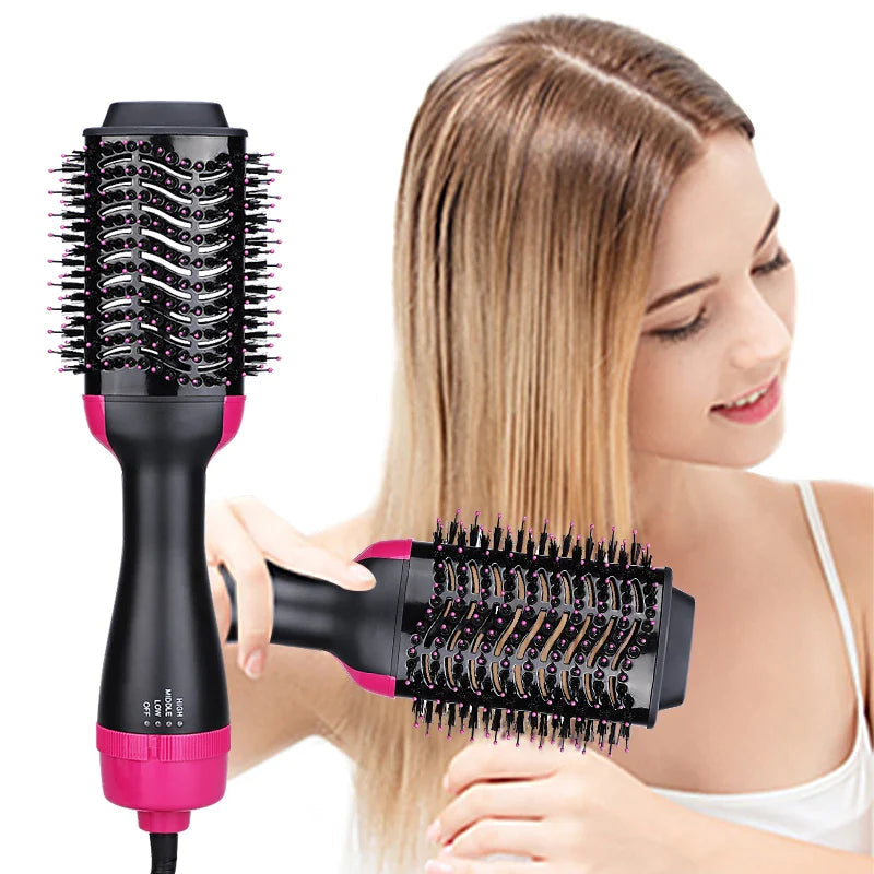 3-in-1 Hair Dryer, Straightener, and Curler Brush