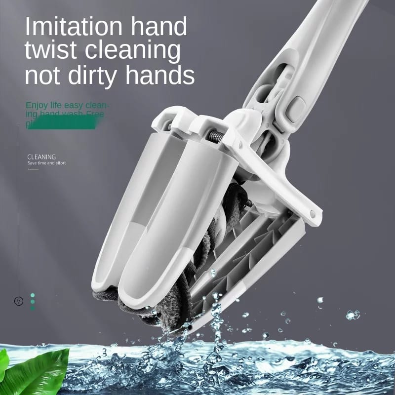Hands-Free 360-Degree Self-Wringing X-Type Microfiber Mop