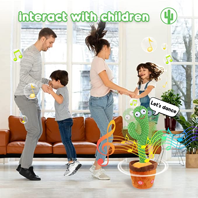 Rechargeable Dancing Cactus Toy -Singing Talking & Recording Learning Toy For Kids