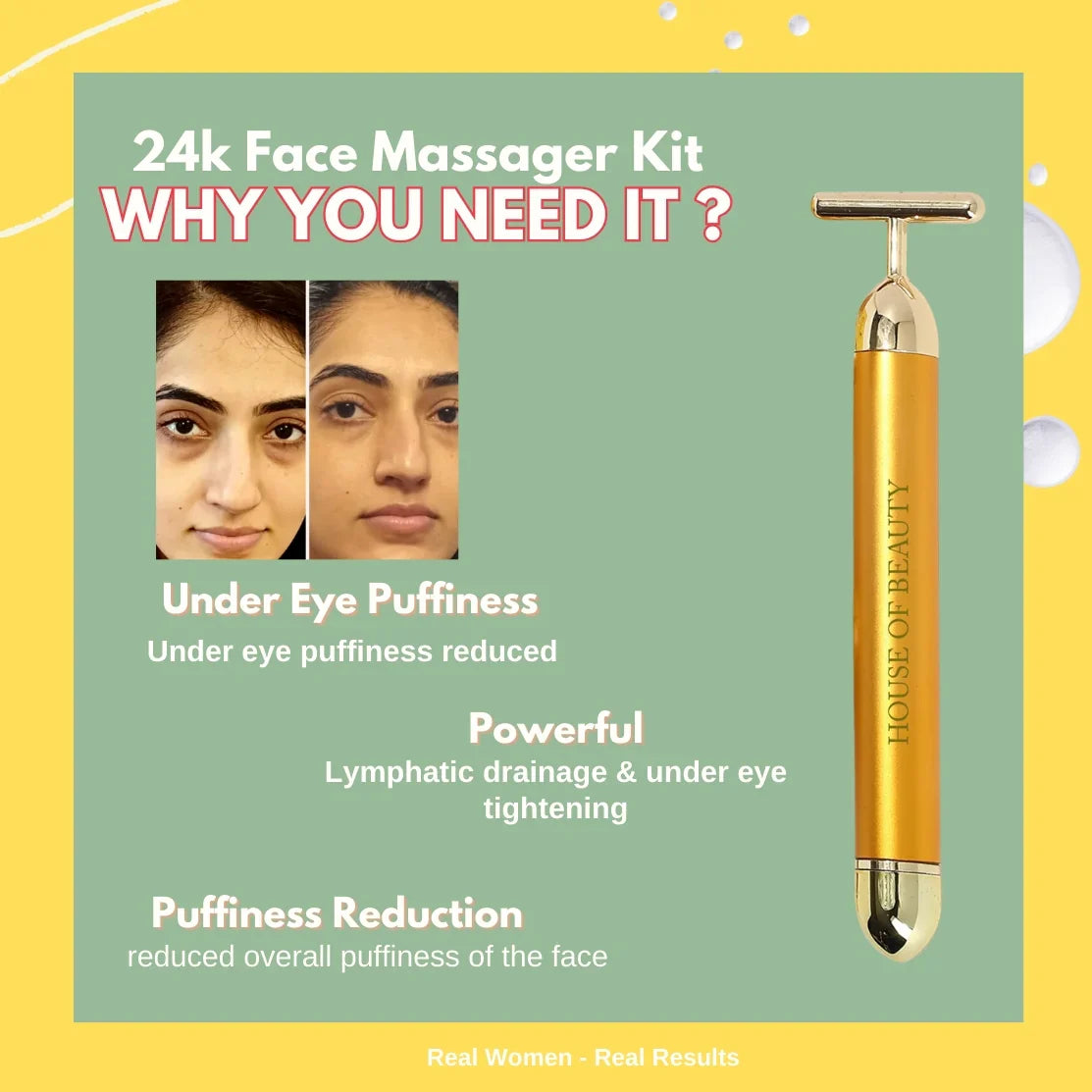 24K Gold Electric Facial Massage Roller