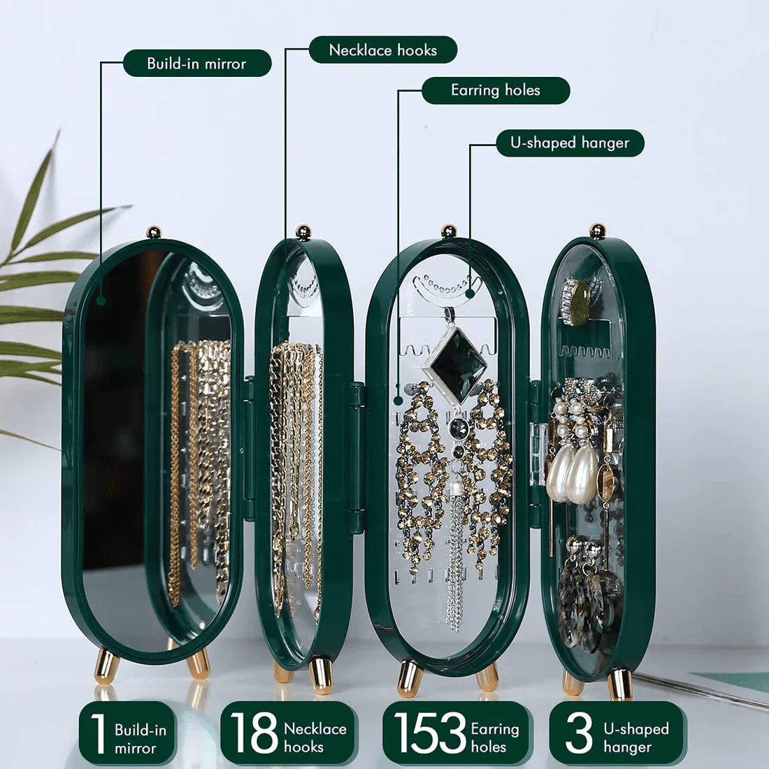 Foldable Jewelry Organizer & Mirror