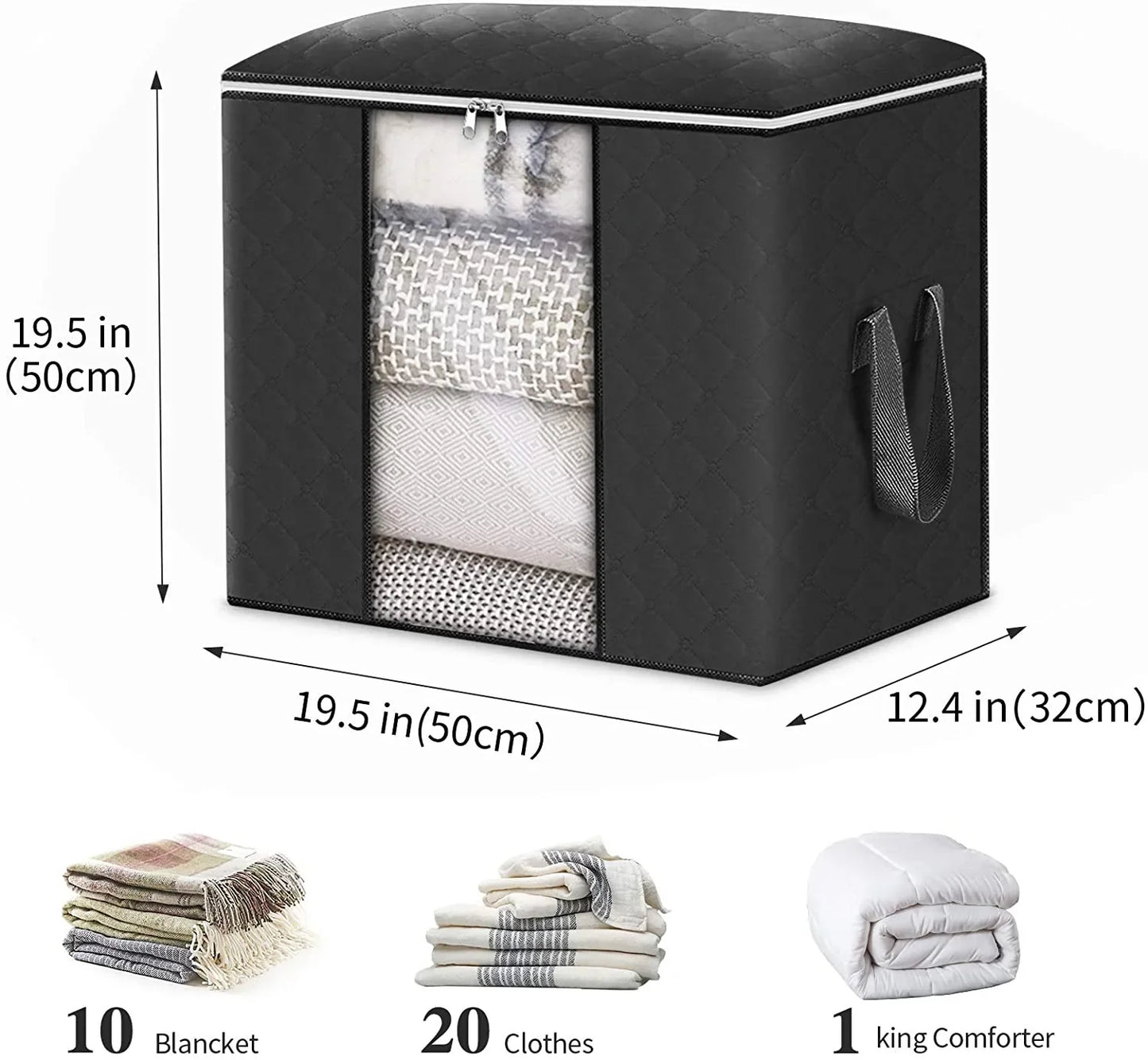 Clothes Storage Bag - Portable and Foldable (Pack of 3)