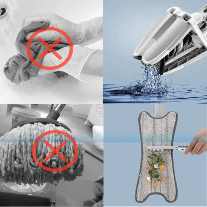 Hands-Free 360-Degree Self-Wringing X-Type Microfiber Mop