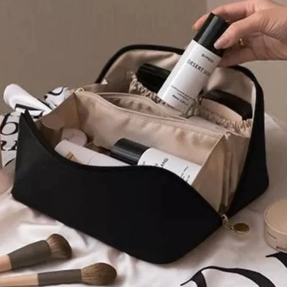 Large Capacity Leather Travel Cosmetic Bag